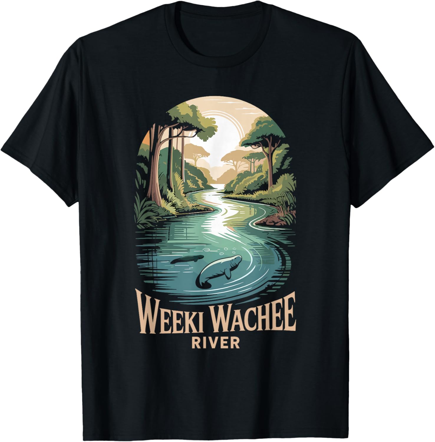 Weeki Wachee River Retro River Weeki Wachee T-Shirt - T-Shirt | Black