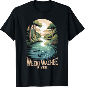 Weeki Wachee River Retro River Weeki Wachee T-Shirt - T-Shirt | Black