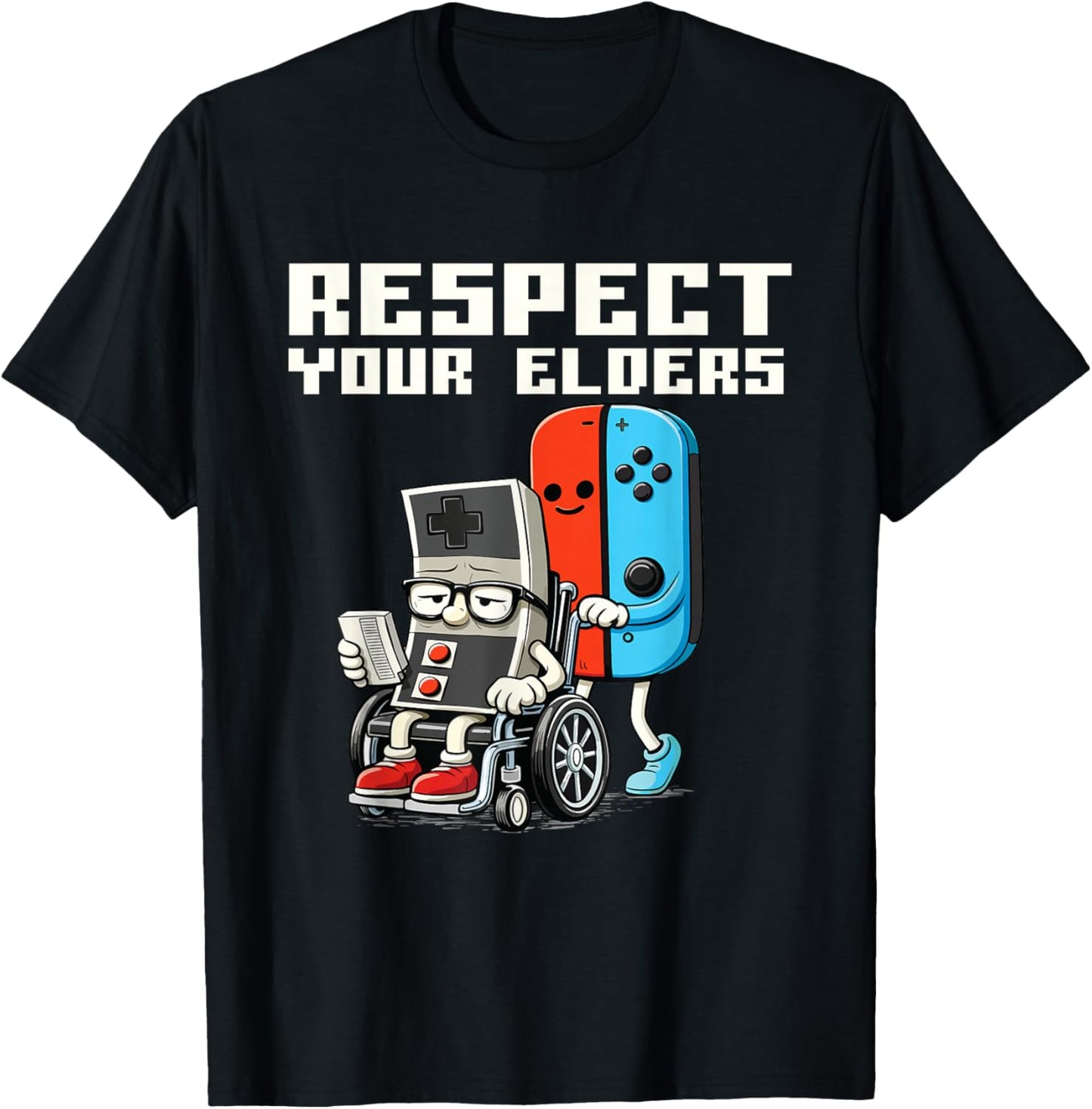 Respect Your Elders - Gaming Lover Gamer Video Games T-Shirt - T-Shirt | Black
