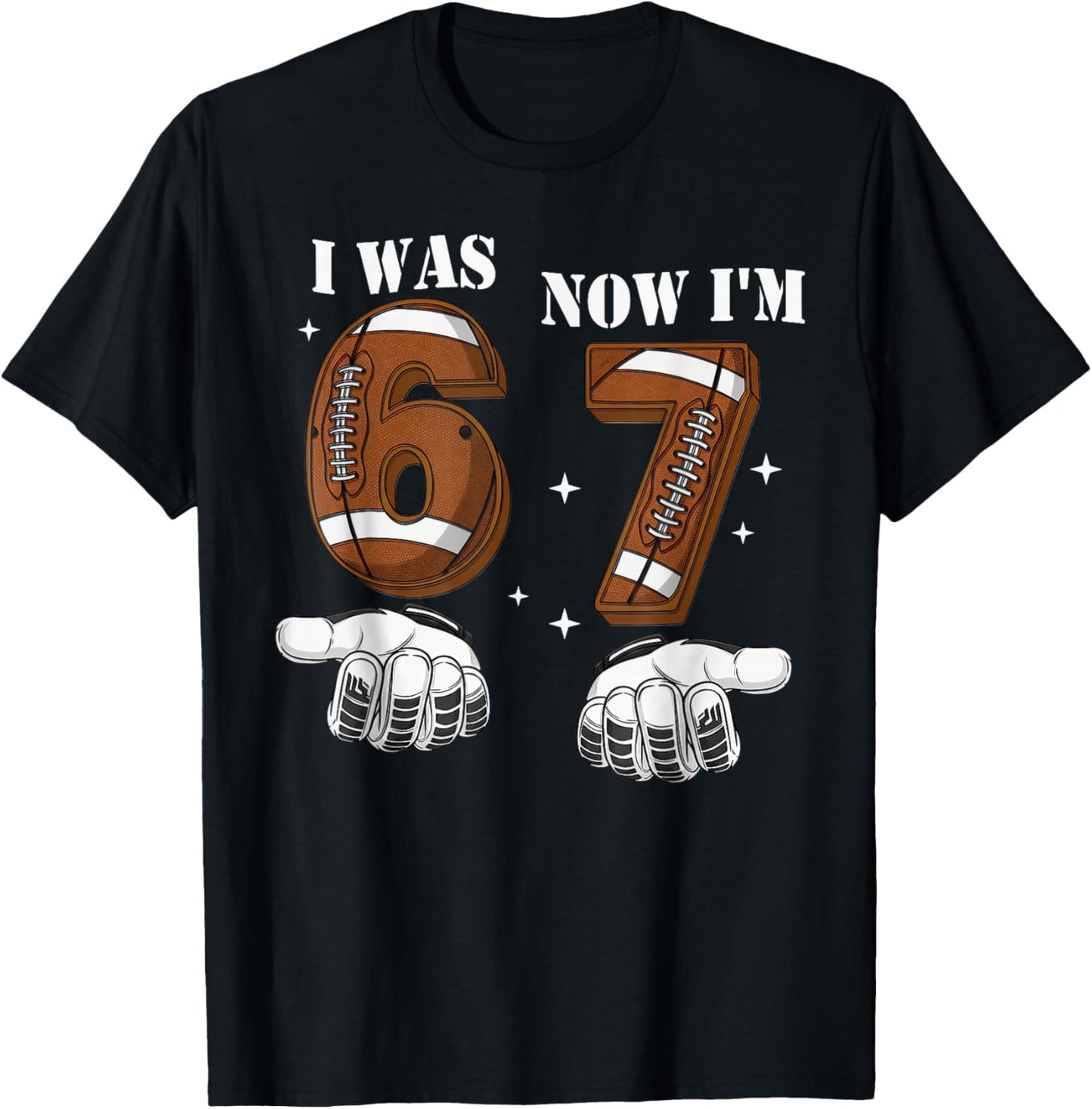7th Birthday Boy I was 6 Now I'm 7 Football Ice Cream Drip T-Shirt - T-Shirt | Black