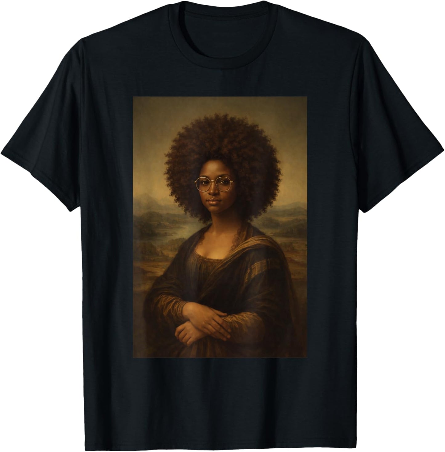 Black Mona Lisa Afro African American Black History Month T-Shirt - T-Shirt | Black