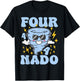 Four Nado Fournado 4th Birthday Tornado 4 Year Old Boys Kids T-Shirt - T-Shirt | Black
