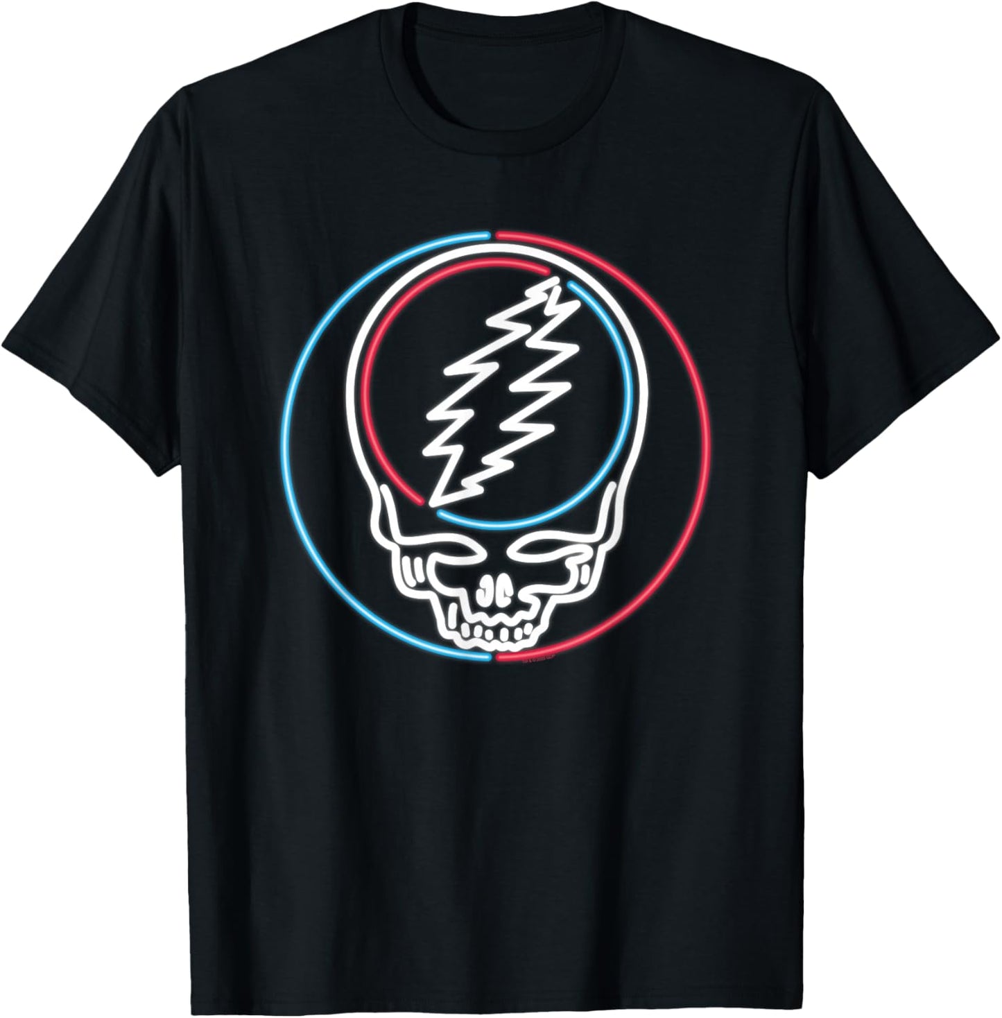 Grateful Dead Glowing Neon Sign Steal Your Face Vintage Band T-Shirt - T-Shirt | Black