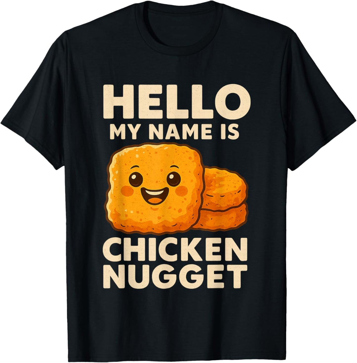 Hello My Name is Chicken Nugget Costume Kids Chicken Nugget T-Shirt - T-Shirt | Black