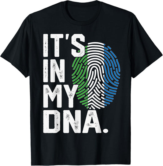 Sierra Leone Roots Flag Fingerprint Graphic Patriotic T-Shirt - T-Shirt | Black