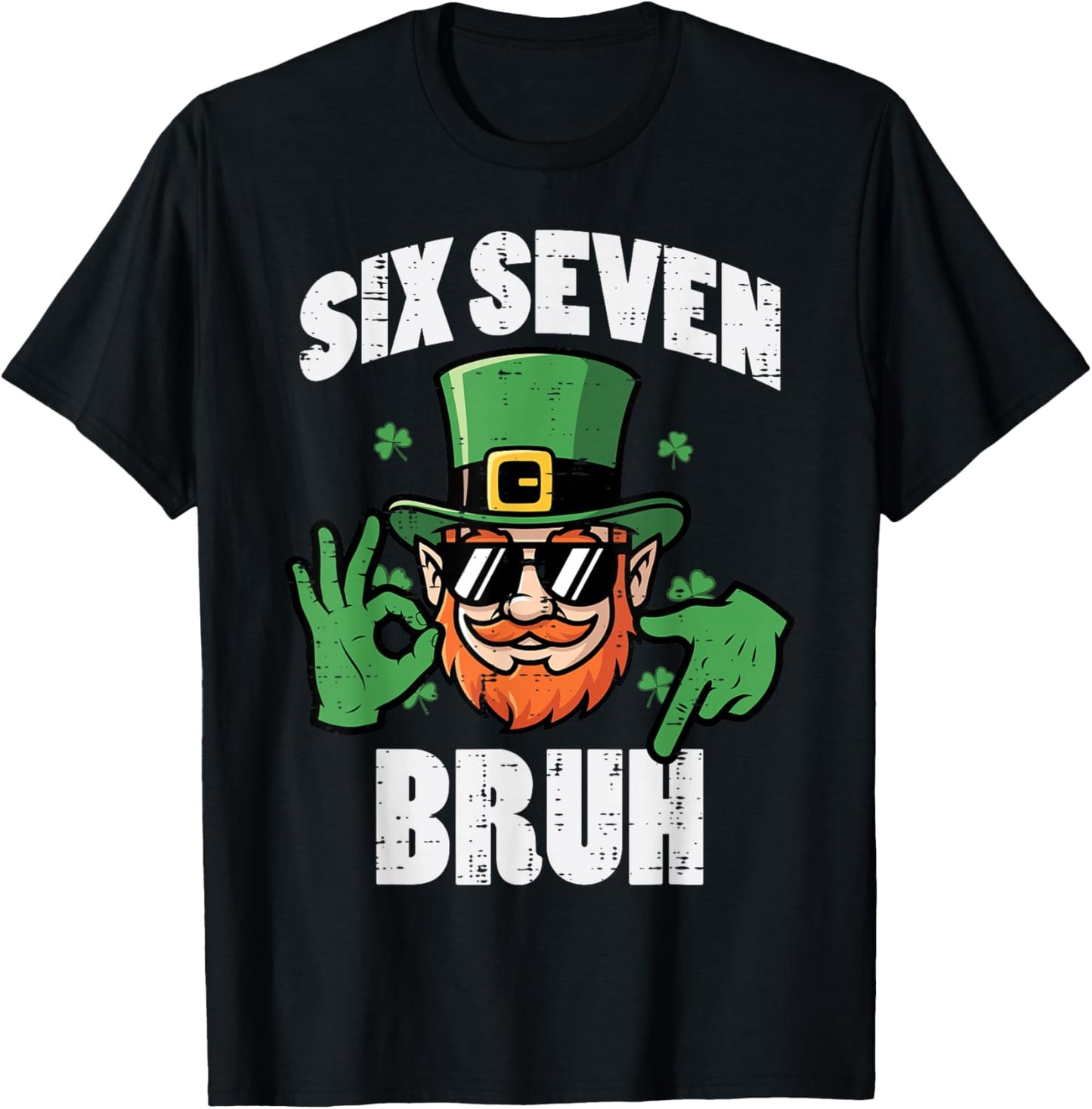 Six Seven Bruh 6 7 St Patricks Day 67 Paddys Kids Boys Youth T-Shirt - T-Shirt | Black