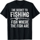 The Secret to Fishing Fish Where The Fish are Fisherman T-Shirt - T-Shirt | Black