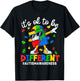 It's OK to Be Different Dabbing Puzzle Autism Awareness Kids T-Shirt - T-Shirt | Black