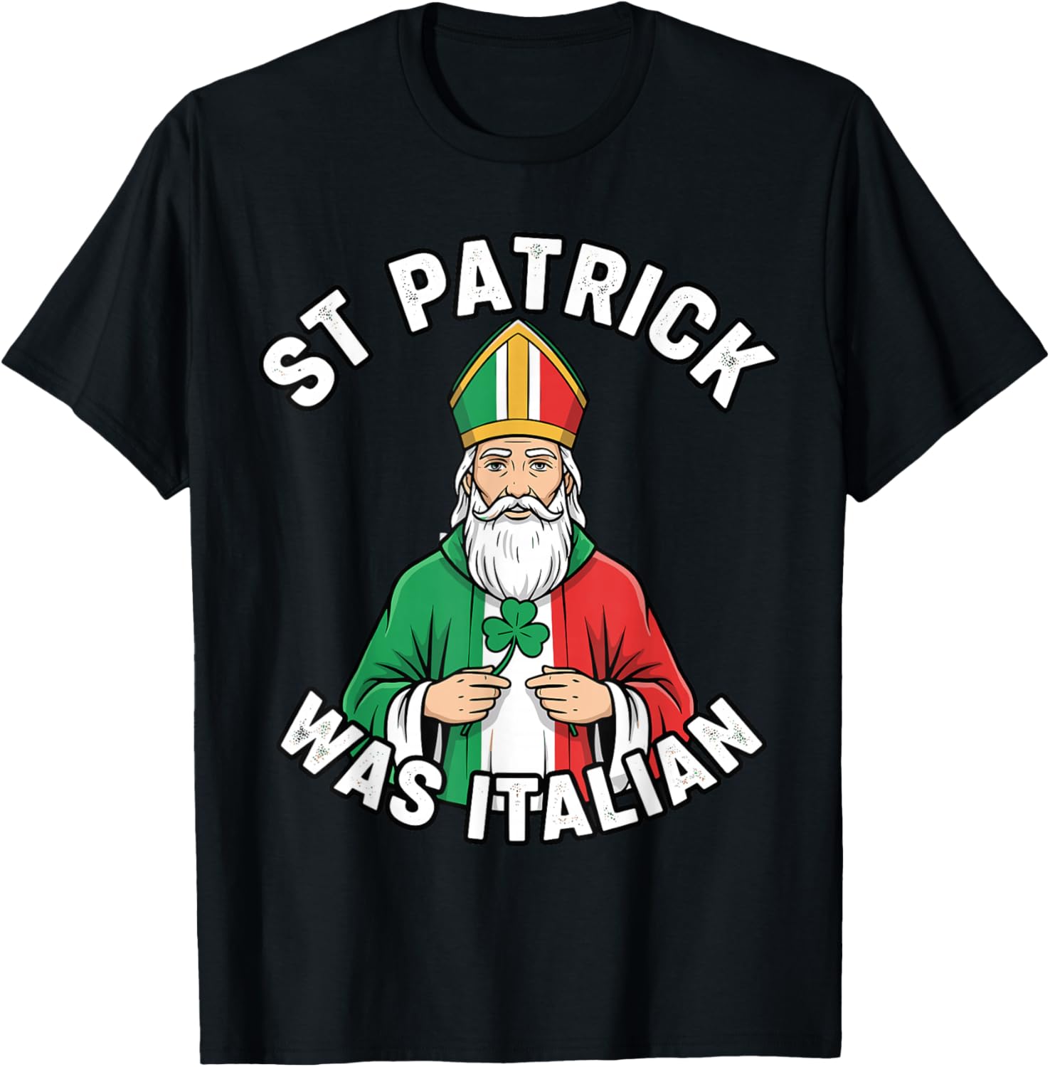 Vintage St Patrick was Italian Shirt Men, St Patricks Day T-Shirt - T-Shirt | Black