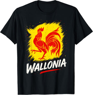 Wallonia Flag Walloon Pride T-Shirt - T-Shirt | Black