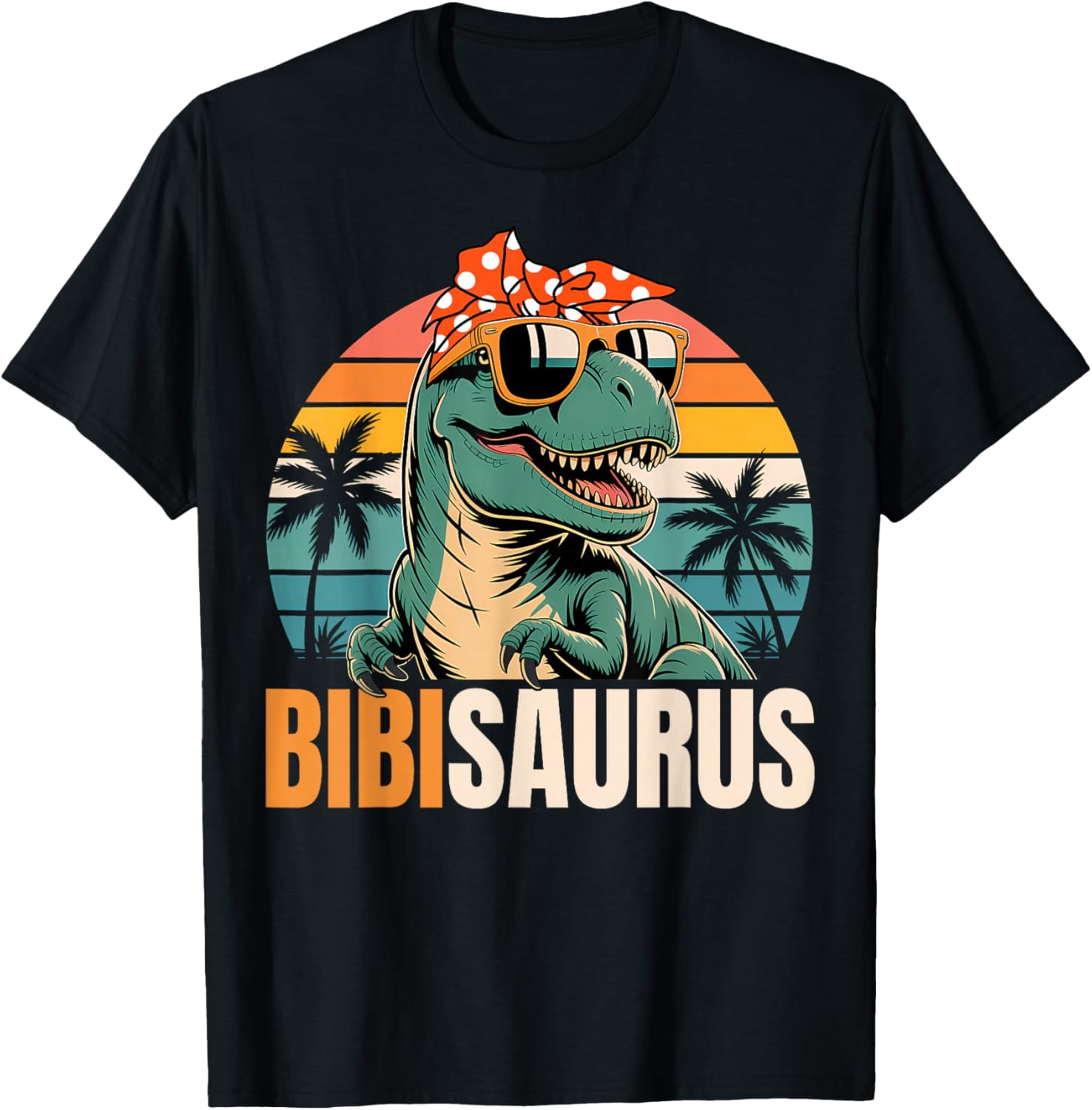 Bibi Saurus BibiSaurus T-Rex Dinosaur Funny Family Matching T-Shirt - T-Shirt | Black