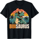 Bibi Saurus BibiSaurus T-Rex Dinosaur Funny Family Matching T-Shirt - T-Shirt | Black