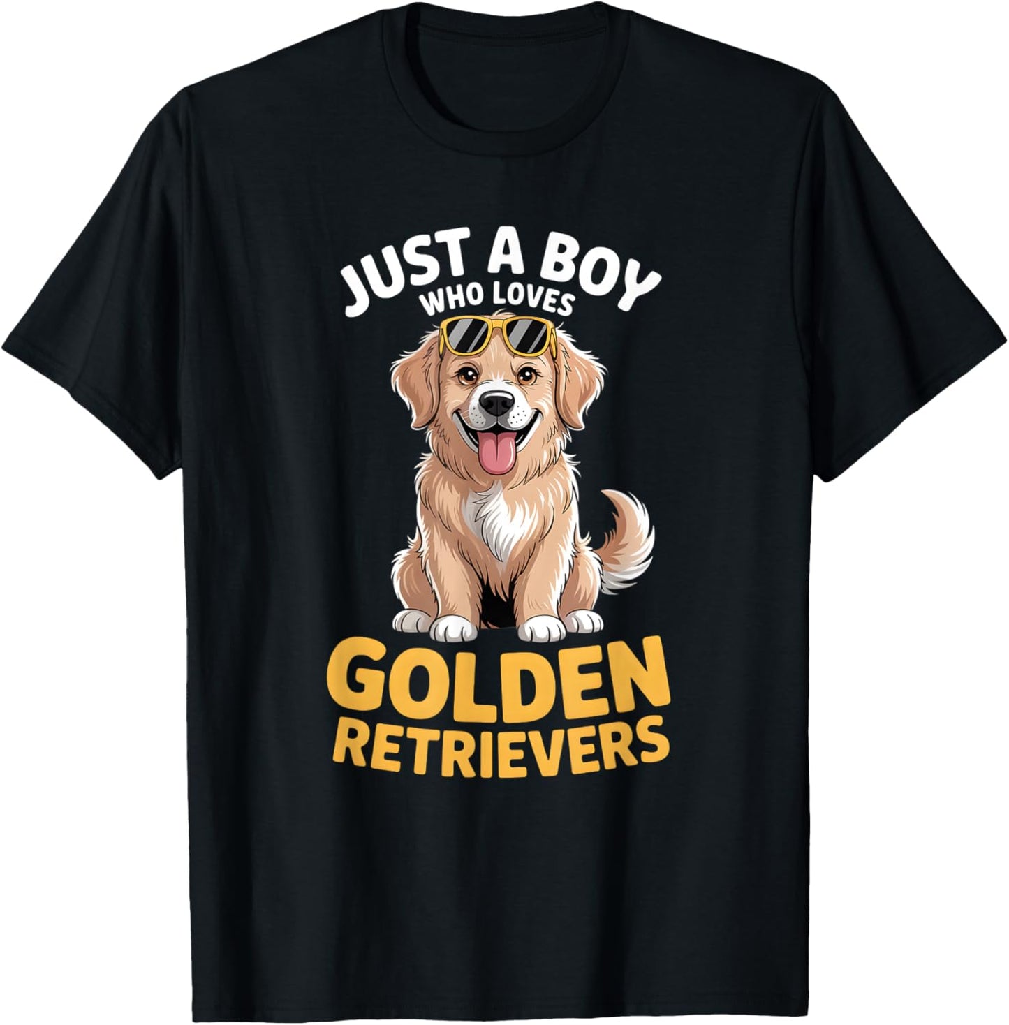 Boys Golden Retriever T-Shirt - T-Shirt | Black