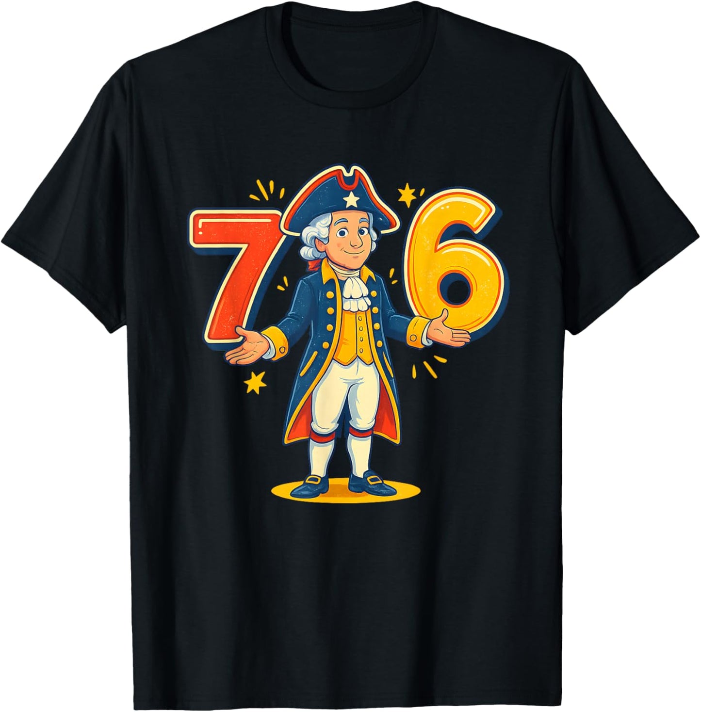 6 7 Funny George Washington Six Seven Meme History Patriotic T-Shirt - T-Shirt | Black