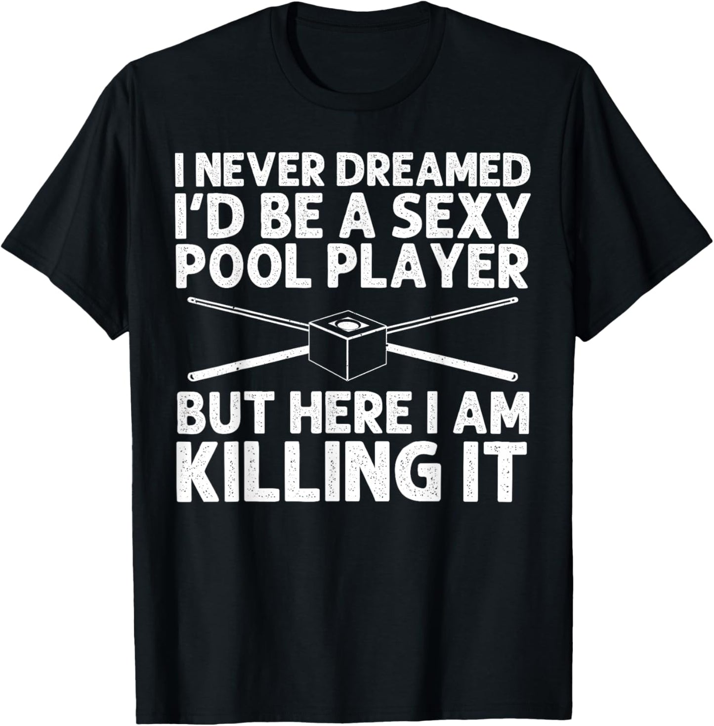 Funny Billiards Art Women Billiard Lover Pool Player T-Shirt - T-Shirt | Black