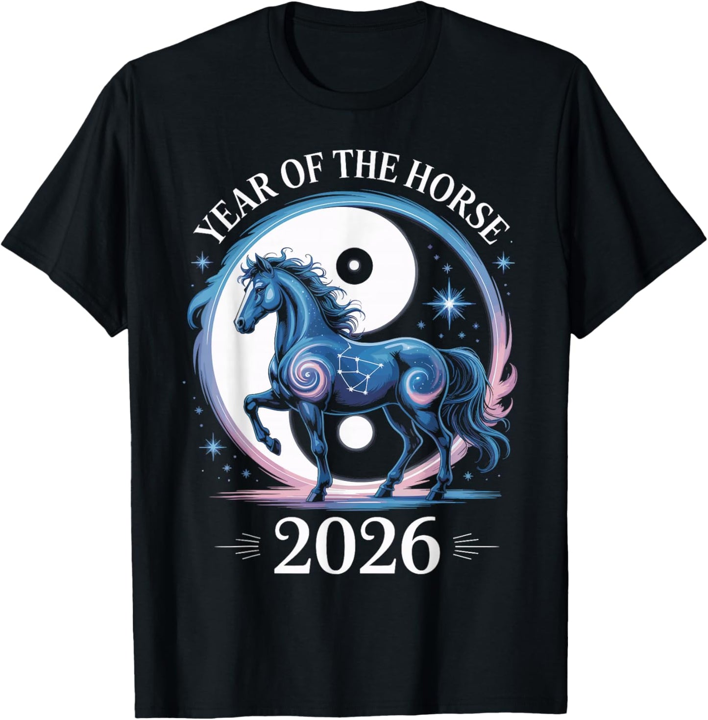 Year of The Horse 2026 Chinese New Year Women Kids T-Shirt - T-Shirt | Black