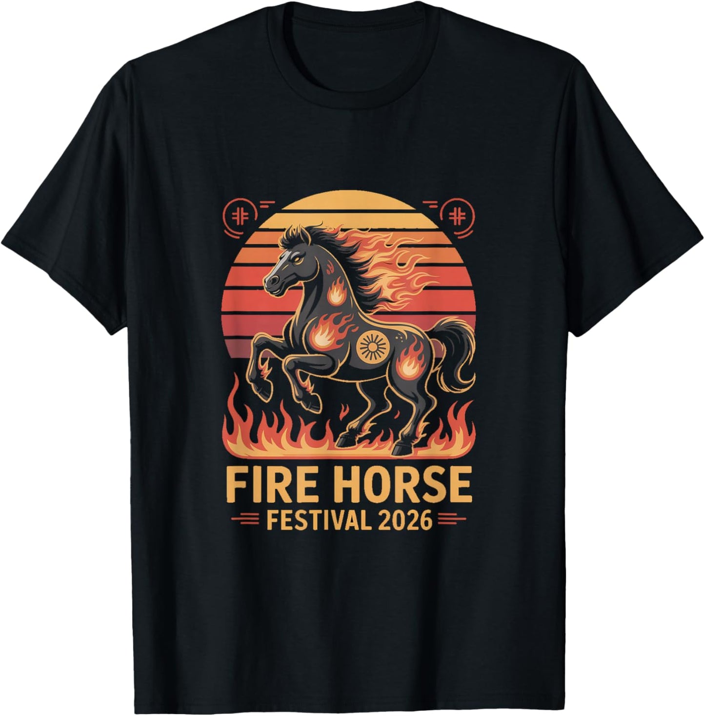 Blaze Into Fortune Chinese New Year Fire Horse 2026 T-Shirt - T-Shirt | Black