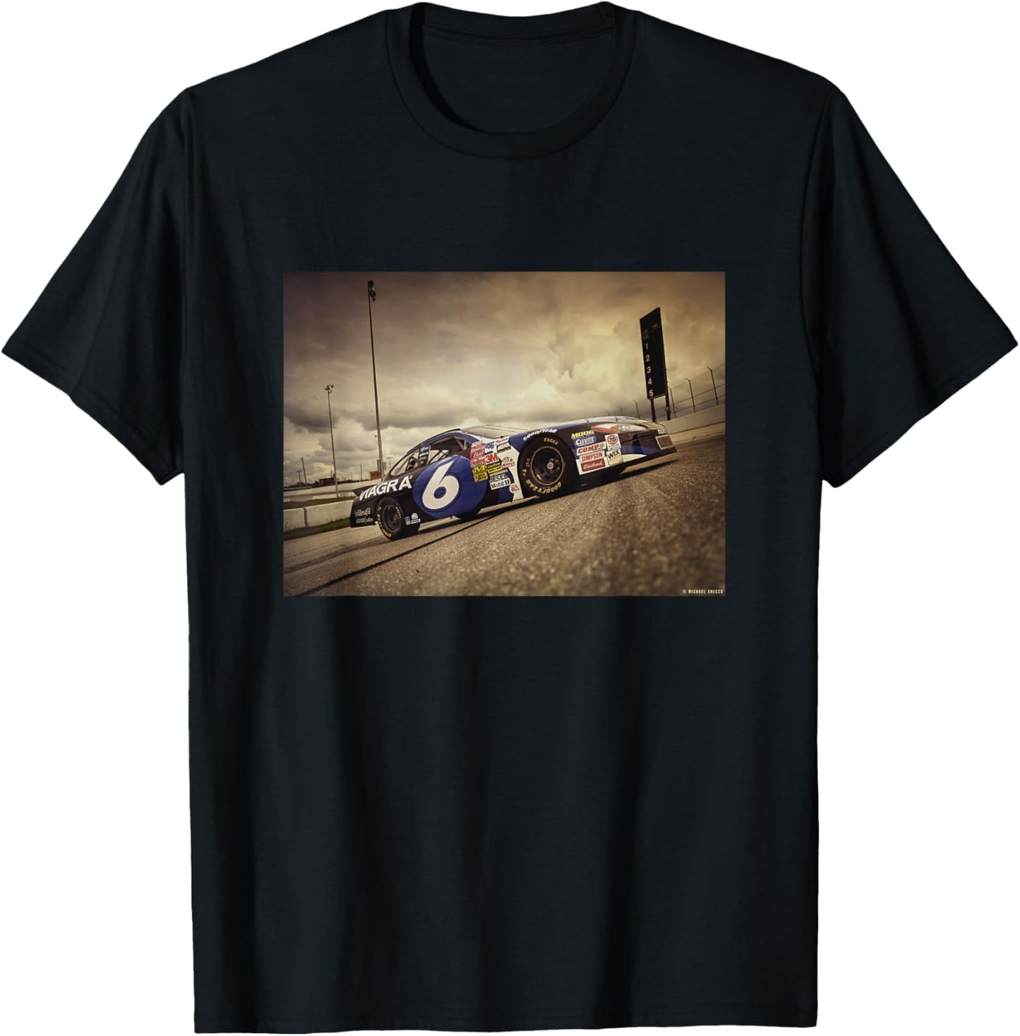 Mark Martin American Stock Car Racer by Michael Grecco T-Shirt - T-Shirt | Black
