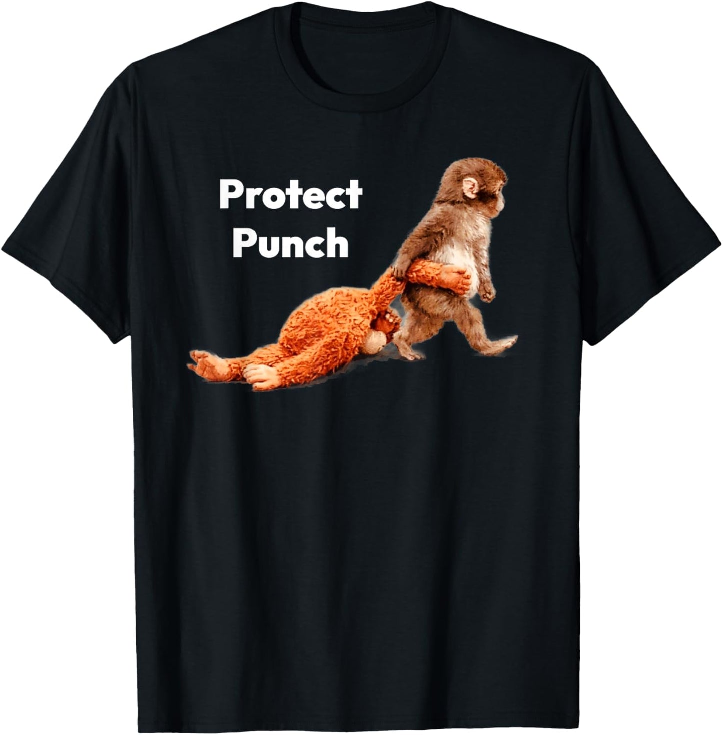 Protect Baby Monkey Punch T-Shirt - T-Shirt | Black