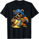 Funny Bear Grating Cheese Graphic Women Kids T-Shirt - T-Shirt | Black