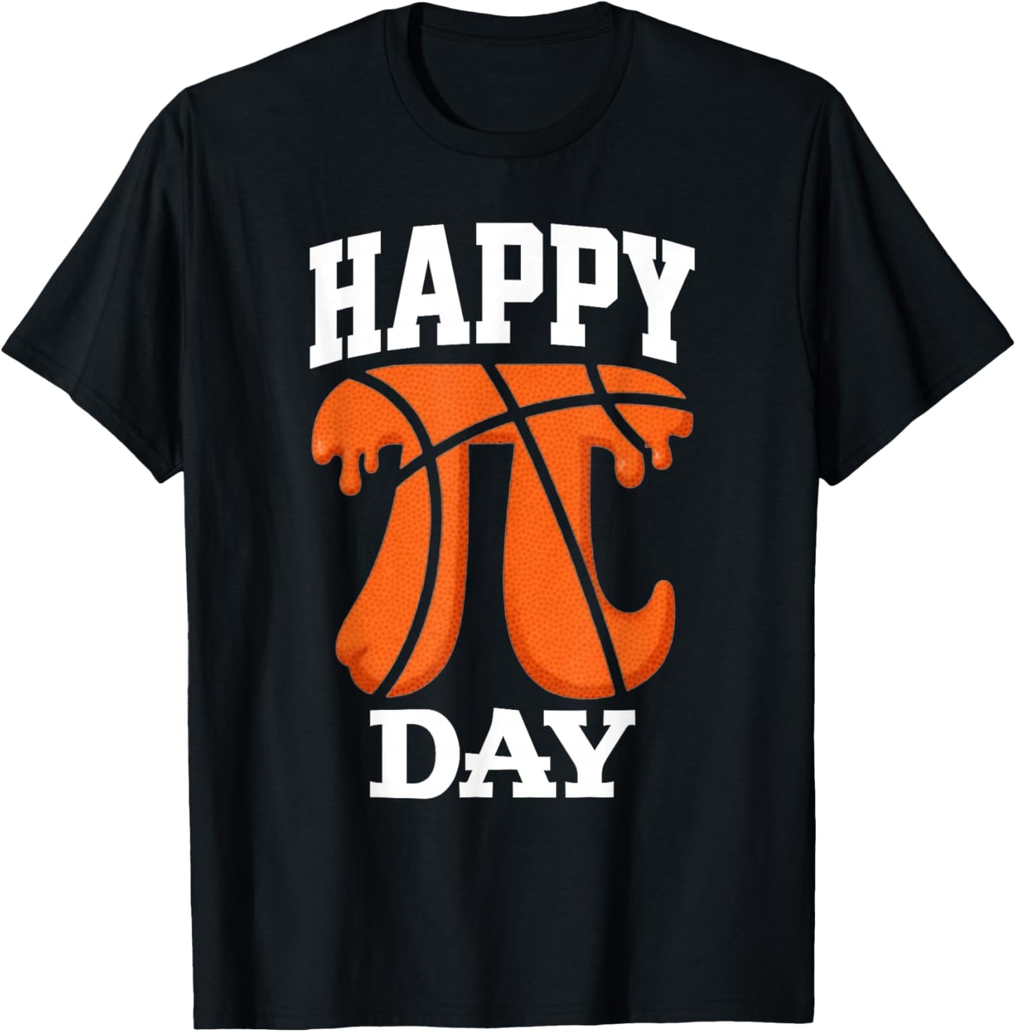 Happy Pi Day Basketball 3.14 Math Lover Pi Symbol Nerdy T-Shirt - T-Shirt | Black