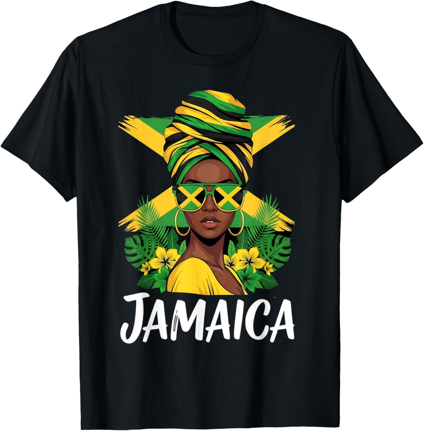 Proud Jamaican Afro Black History Month Woman Jamaica Flag T-Shirt - T-Shirt | Black