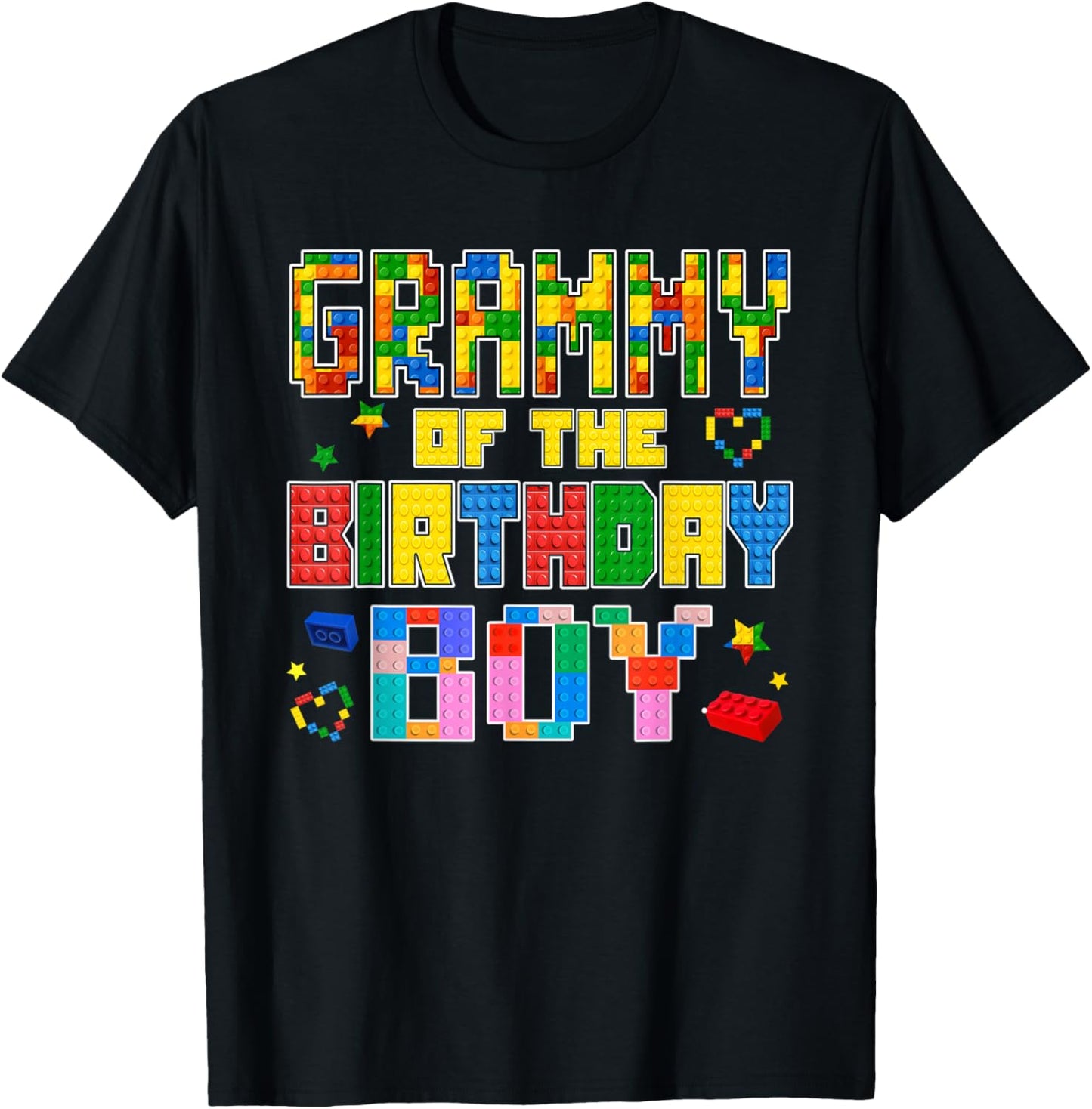 Grammy of The Birthday Boy Master Builder Building Blocks T-Shirt - T-Shirt | Black