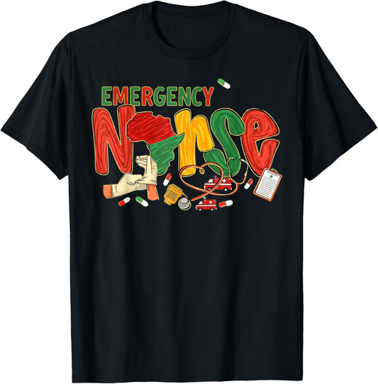 Emergency Nurse Black Nurse Magic Black History Month Junete T-Shirt - T-Shirt | Black