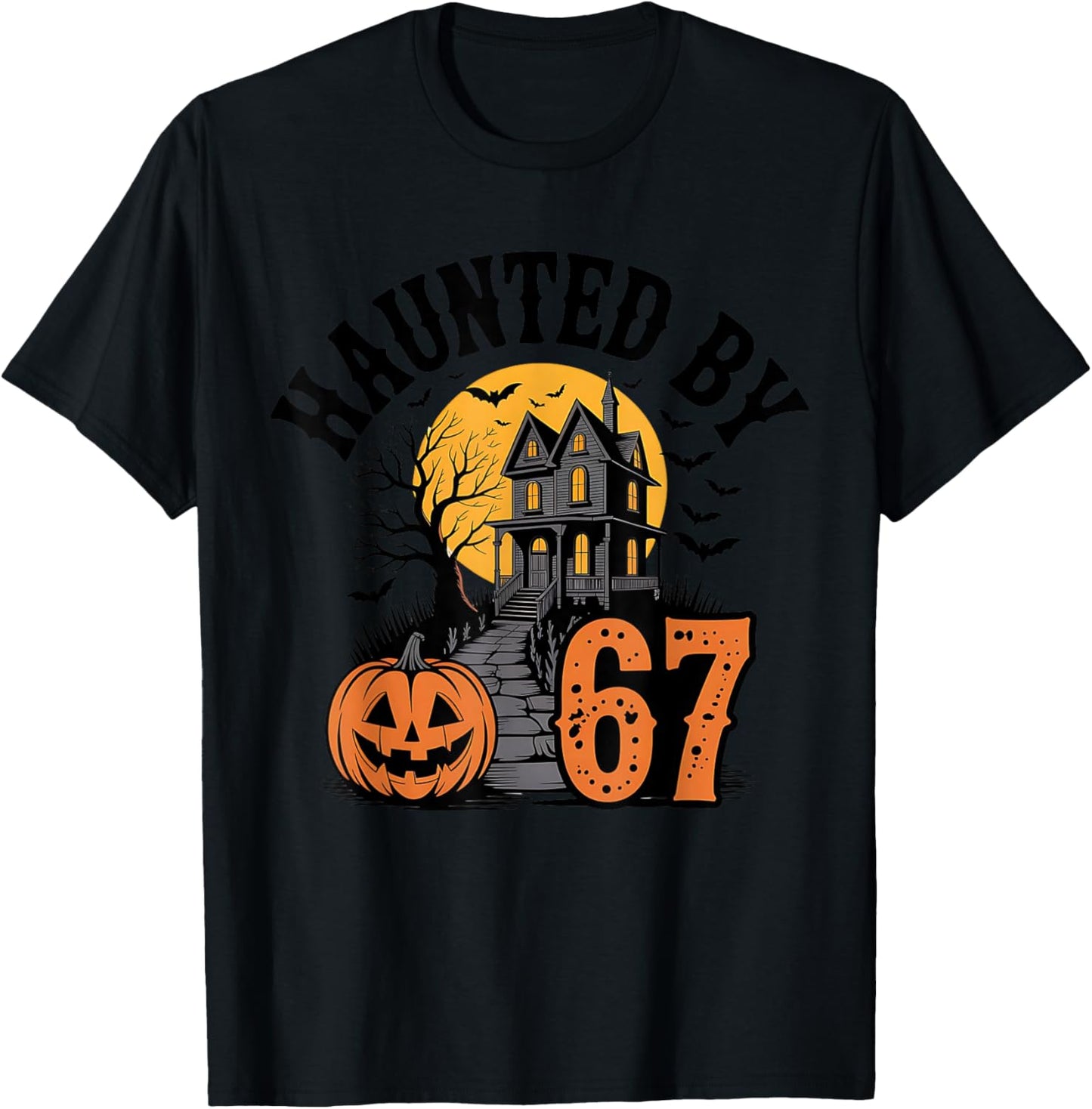 67 Meme Halloween Haunted Spooky - Six Seven Gen Alpha Z T-Shirt - T-Shirt | Black