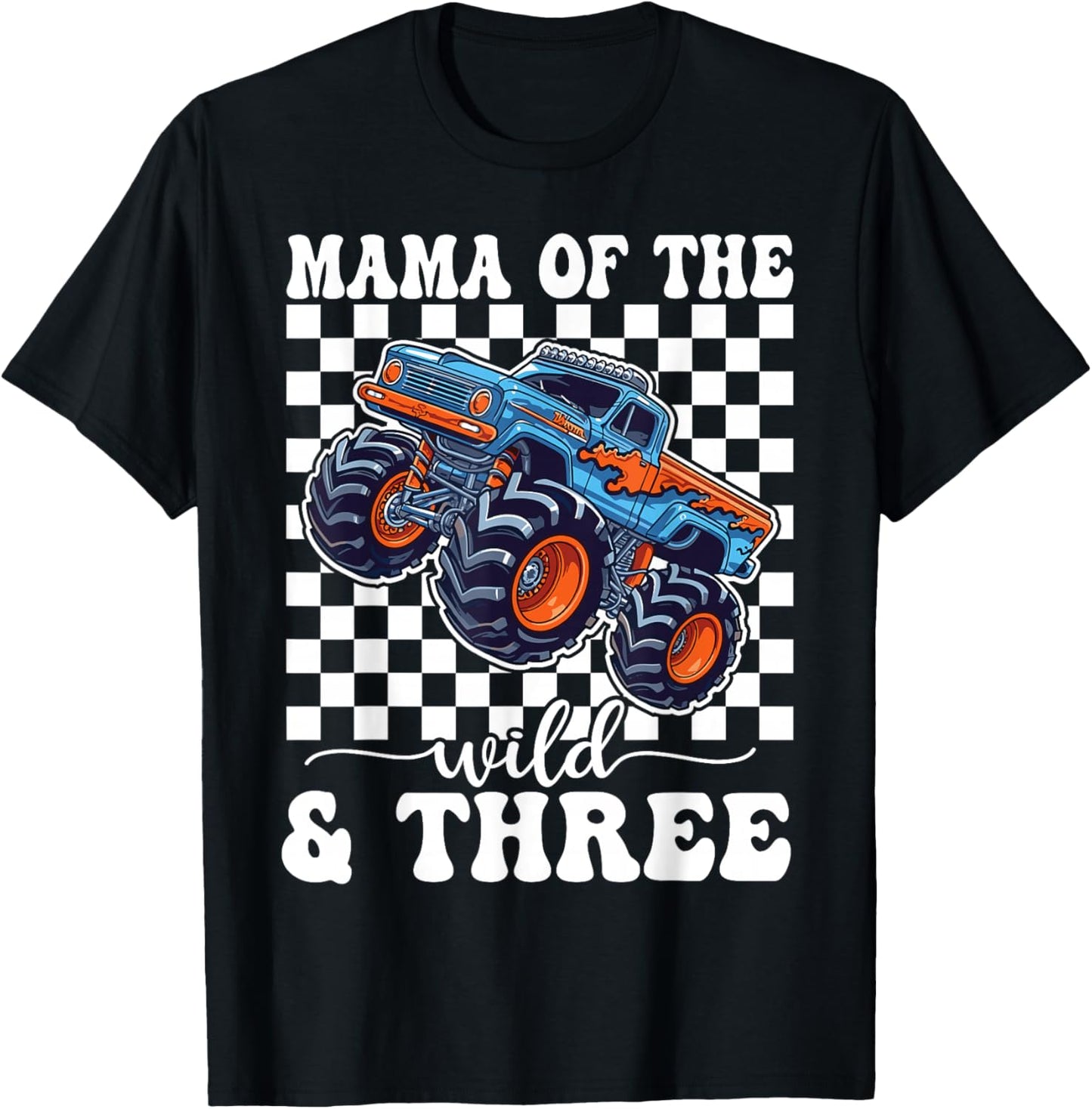3rd Birthday Monster Truck Young Wild and Three 3 Year Old T-Shirt - T-Shirt | Black