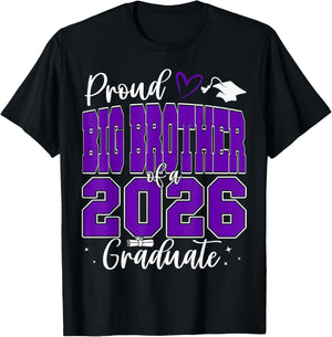 Proud Big Brother of a Class of 2026 Graduate Graduation T-Shirt - T-Shirt | Black