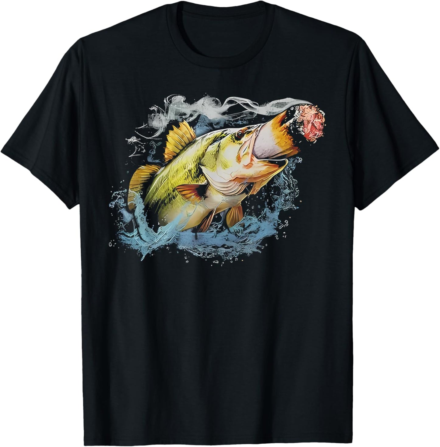 Fish Smoking Meme Vintage Style Silly Fish Gag T-Shirt - T-Shirt | Black