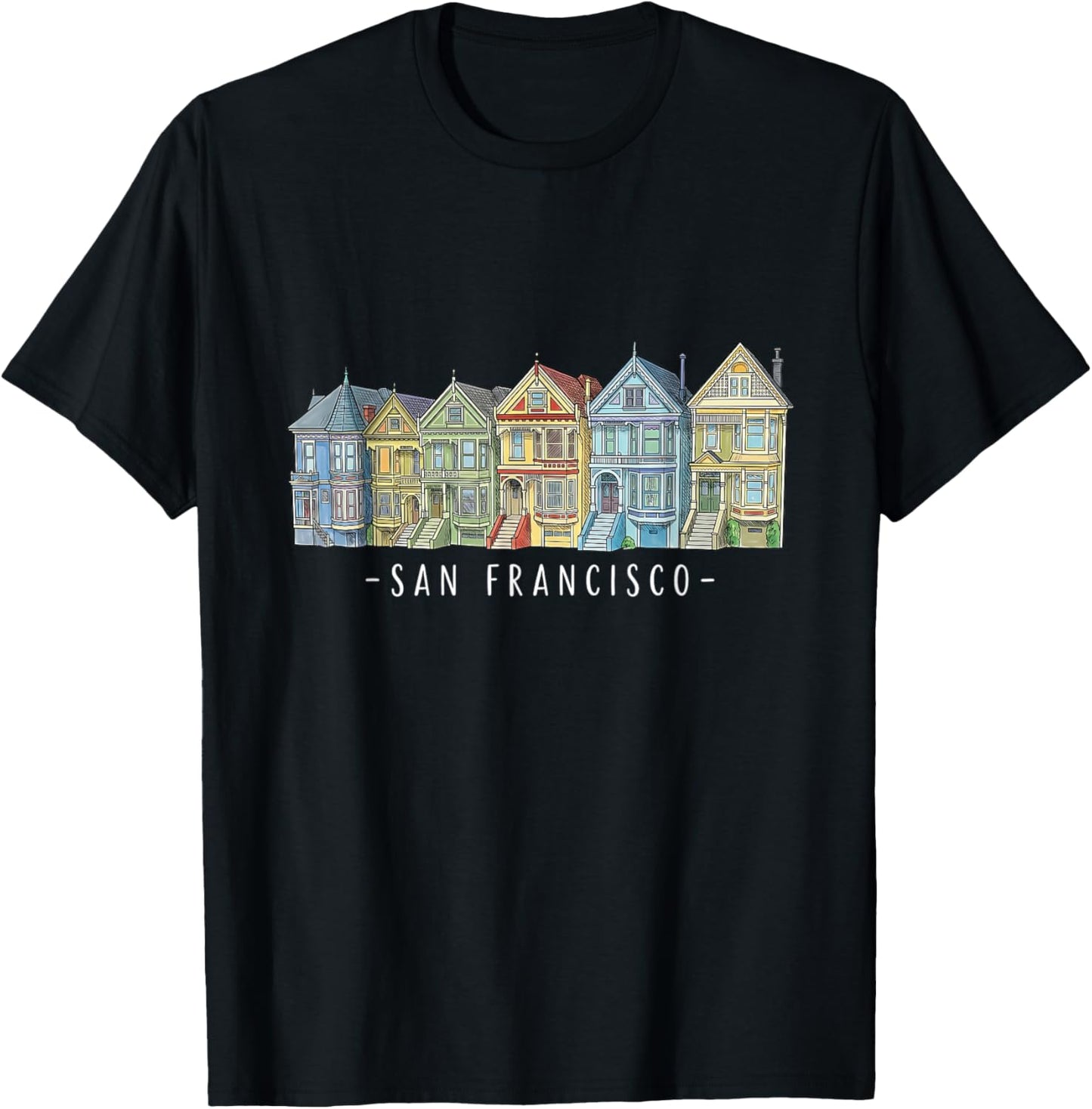 San Francisco Painted Ladies T-Shirt - T-Shirt | Black