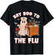 Retro Nurse Ghost Halloween-Vaccine Say Boo to The Flu T-Shirt - T-Shirt | Black