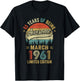 Vintage March 1961 Old 65Th Birthday Men Women T-Shirt - T-Shirt | Black