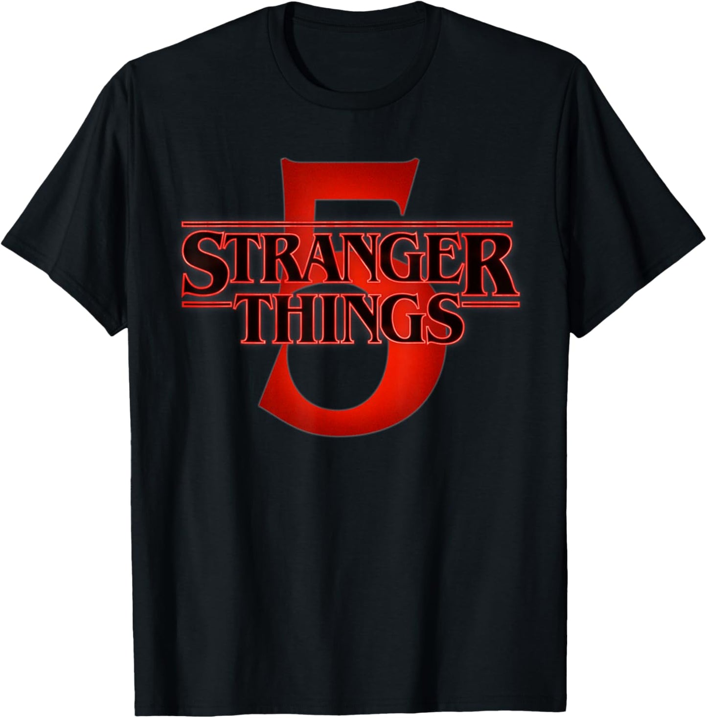 Stranger Things Season 5 Black & Red Logo T-Shirt - T-Shirt | Black