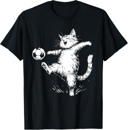 Soccer Cat, for Kids & Boys | Soccer Ball, Soccer T-Shirt - T-Shirt | Black