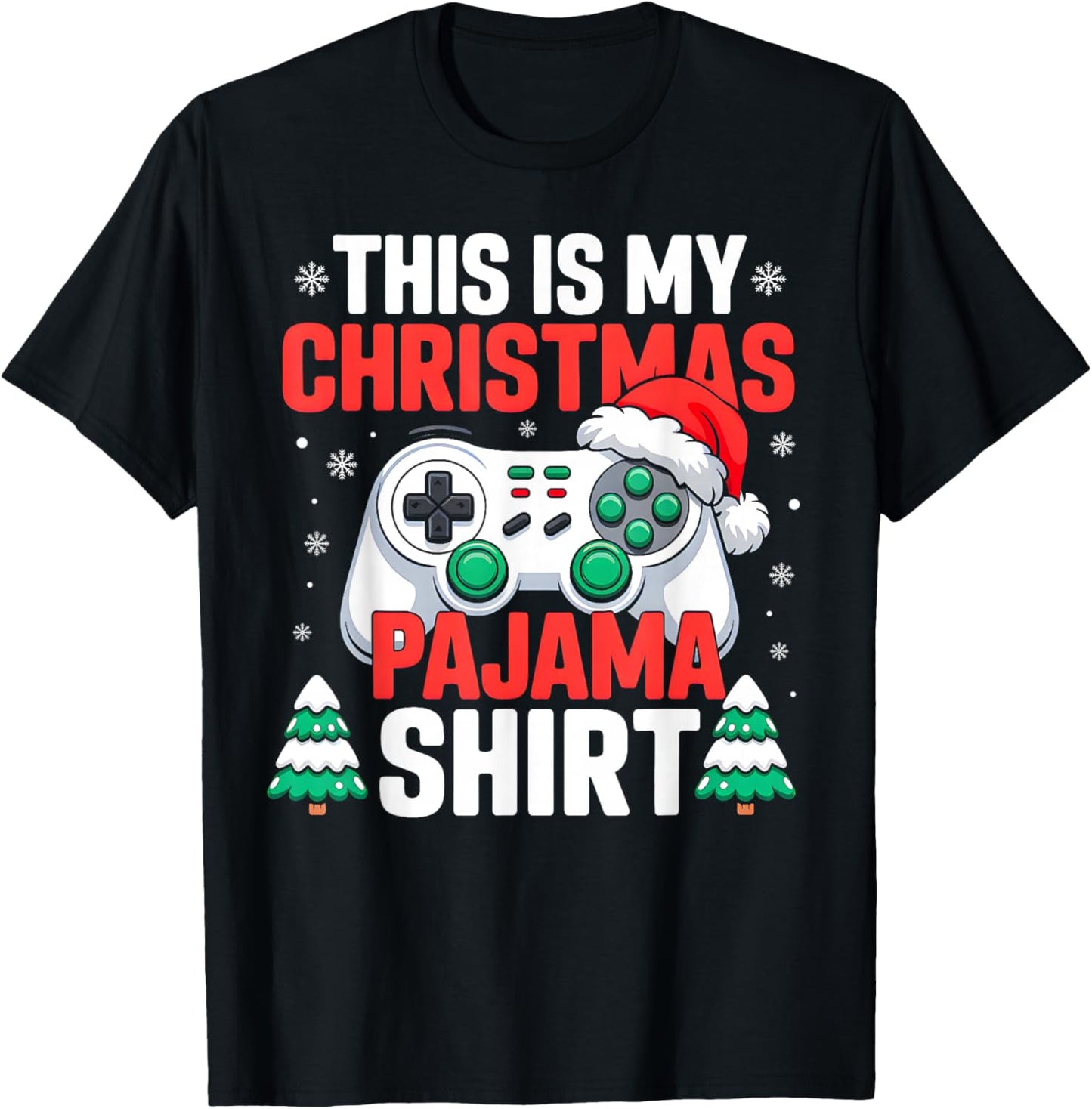 This is My Christmas Pajama Shirt Video Gamer Gaming Boys T-Shirt - T-Shirt | Black
