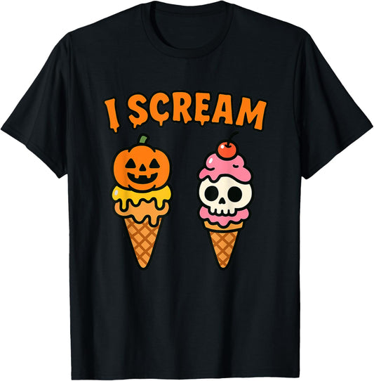 I Scream Ice Cream Ghost Halloween Costume T-Shirt - T-Shirt | Black
