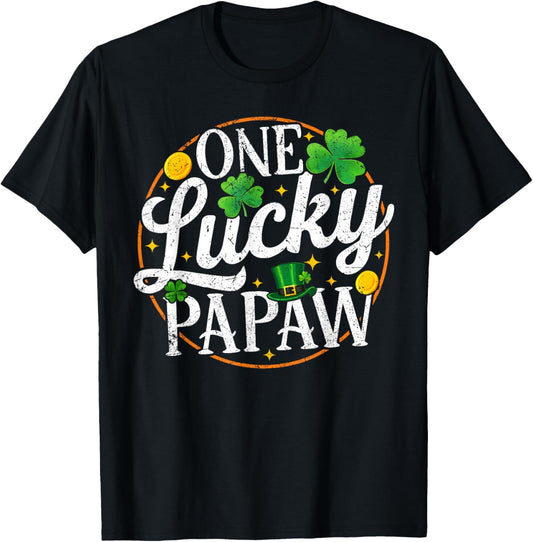 One Lucky Papaw St Patricks Day Shamrock Men T-Shirt - T-Shirt | Black