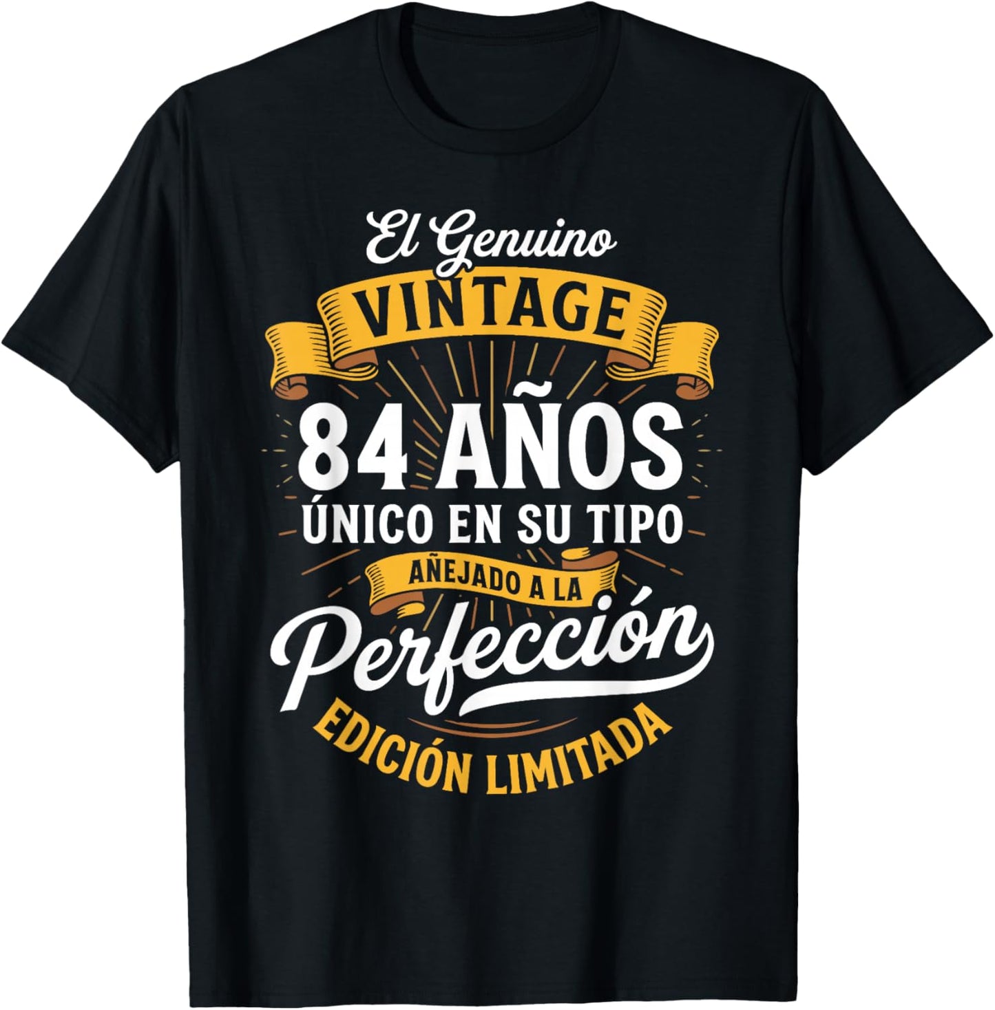 Vintage 84th Birthday Men Funny 84 Birthday Spanish T-Shirt - T-Shirt | Black