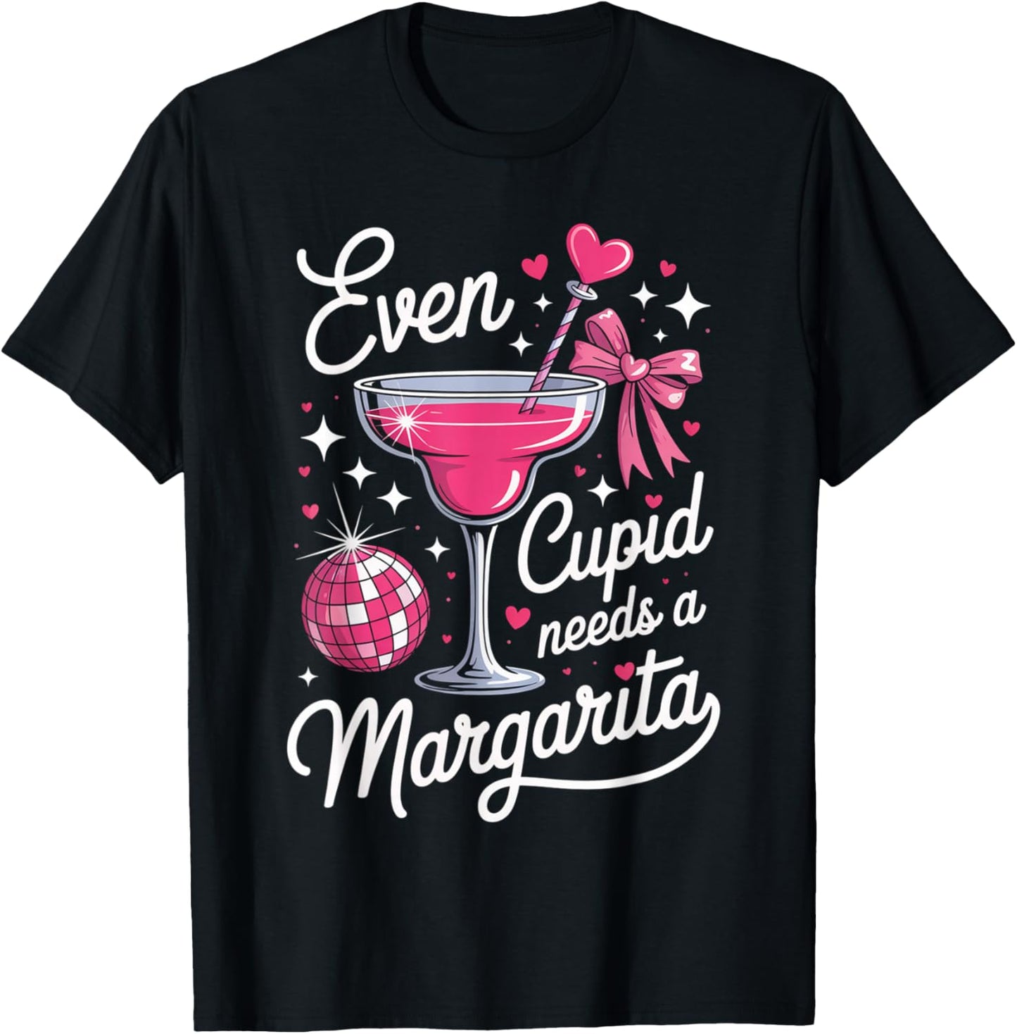 Even Cupid Needs A Margarita Valentine´s Day T-Shirt - T-Shirt | Black