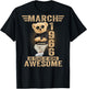 (ON Back) March 60th Birthday Men Women 1966 Teddy Bear T-Shirt - T-Shirt | Black