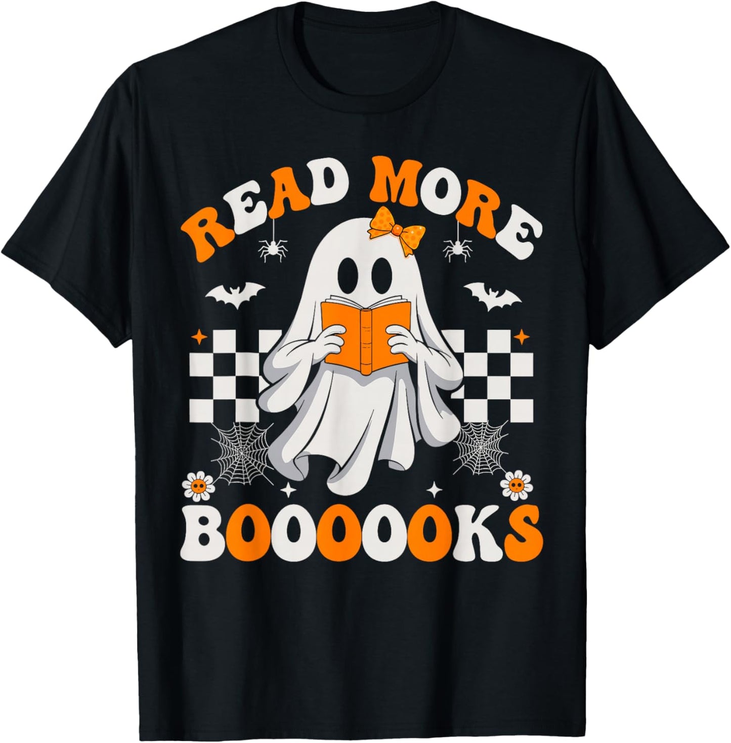 Read More Books Cute Ghost Halloween Teacher Kids T-Shirt - T-Shirt | Black