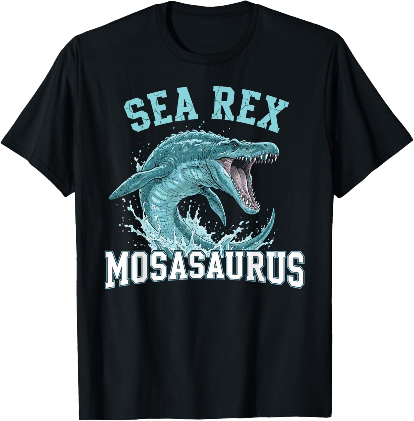 Mosasaurus Sea Monster Sea Rex Dinosaur for Kids T-Shirt - T-Shirt | Black