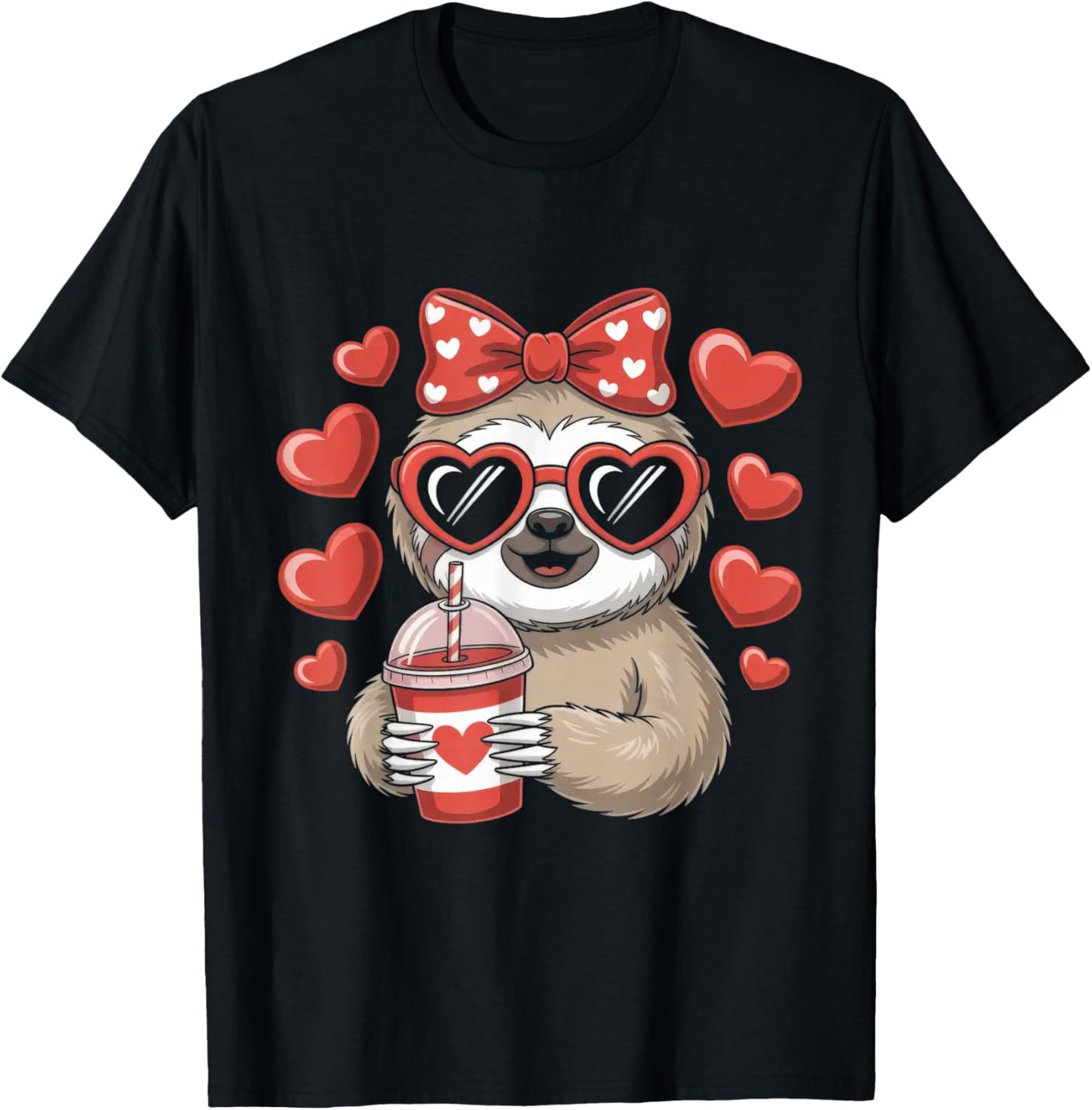 Valentines Day Bow T-Shirt - T-Shirt | Black