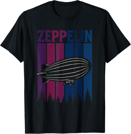 Retro Zeppelin Airship Shirt Vintage Rock Style T-Shirt - T-Shirt | Black