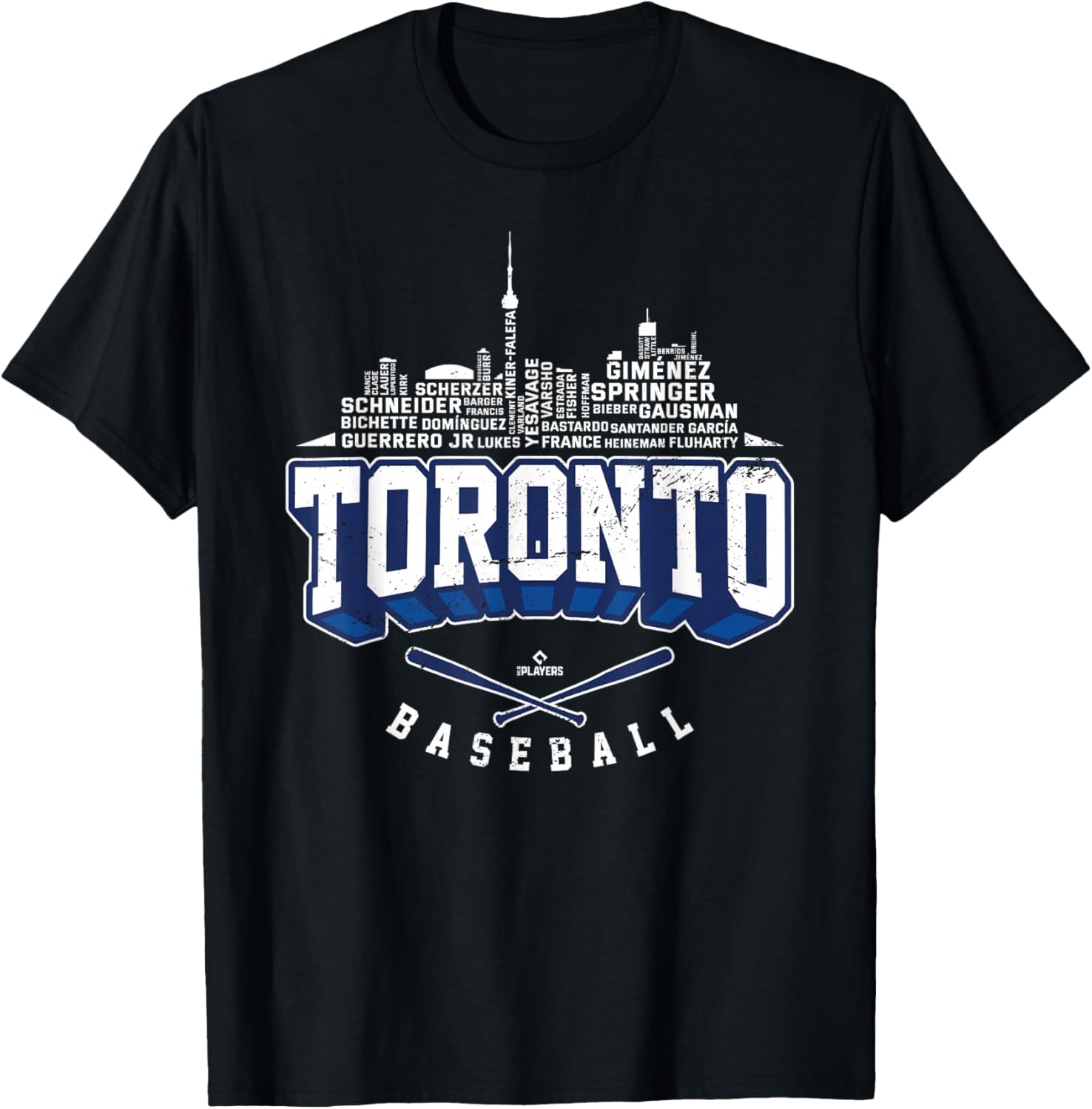 2025 Toronto Team Skyline Vladimir Guerrero Jr. MLBPA T-Shirt - T-Shirt | Black