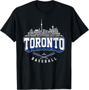 2025 Toronto Team Skyline Vladimir Guerrero Jr. MLBPA T-Shirt - T-Shirt | Black