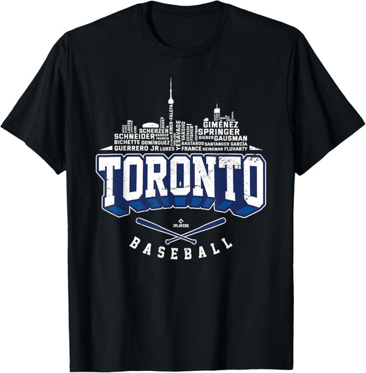 2025 Toronto Team Skyline Vladimir Guerrero Jr. MLBPA T-Shirt - T-Shirt | Black